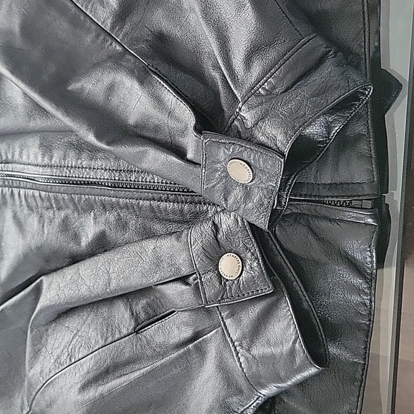 Members Only genuine leather jacket, LT, black, epaulettes, 42-44 LT - Picture 5 of 15